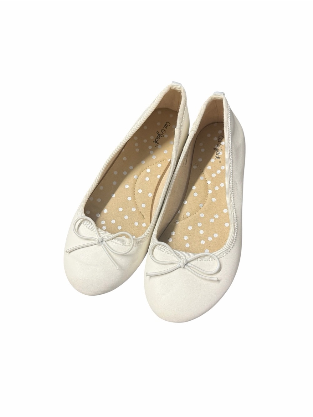 Girl’s Ivory Ballet Flats with Bow